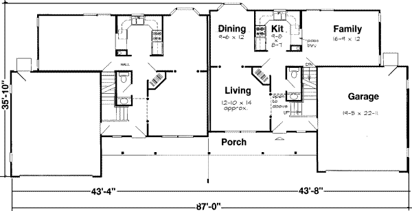 Plan 24243 | Country-Styled Duplex