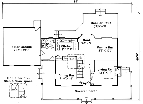 Country Farmhouse Southern Level One of Plan 24245