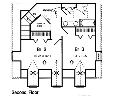 House Plan 24247 Second Level Plan