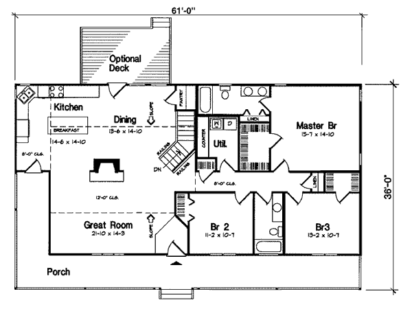 Country Ranch Level One of Plan 24249