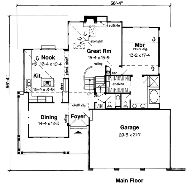 Bungalow Country European Traditional Level One of Plan 24252