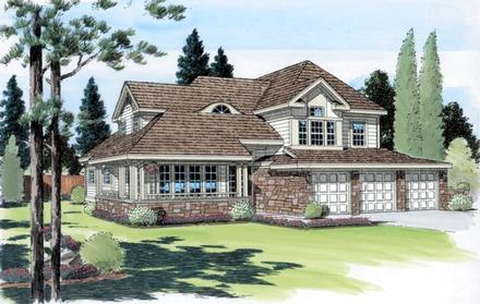 Bungalow Country European Traditional Elevation of Plan 24252