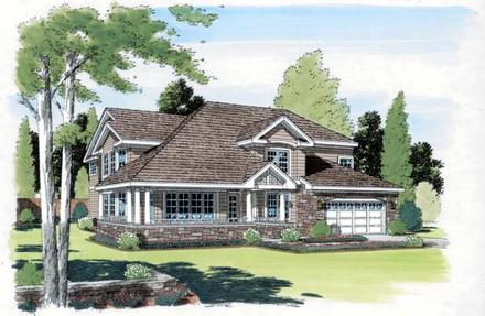Bungalow Country European Traditional Elevation of Plan 24253