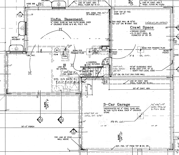 Country Farmhouse Traditional Lower Level of Plan 24255