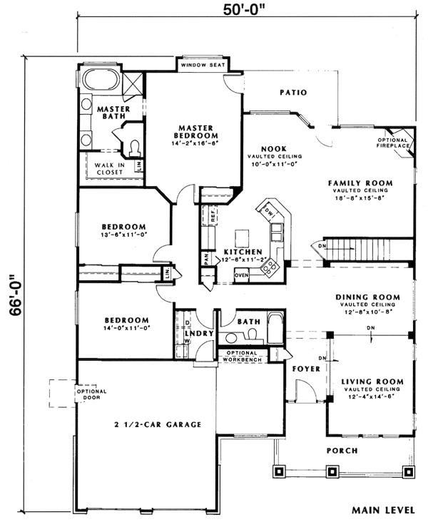 One-Story Traditional Level One of Plan 24256