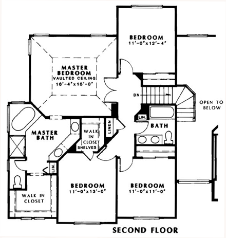 House Plan 24262 Second Level Plan