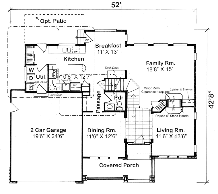 Craftsman European French Country Level One of Plan 24264