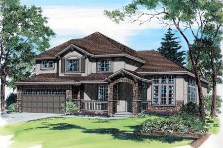 Craftsman European French Country Elevation of Plan 24264