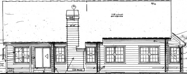 Contemporary European Traditional Rear Elevation of Plan 24265