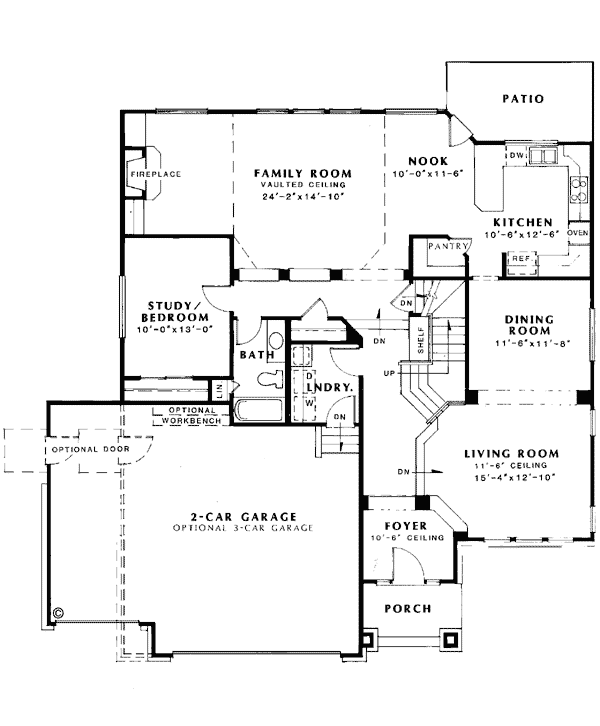 Bungalow Craftsman Southwest Traditional Level One of Plan 24266