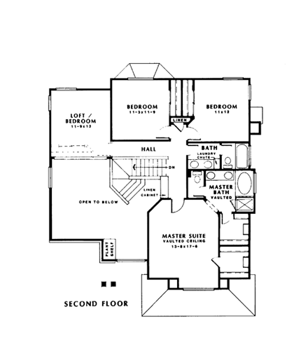 House Plan 24269 Second Level Plan