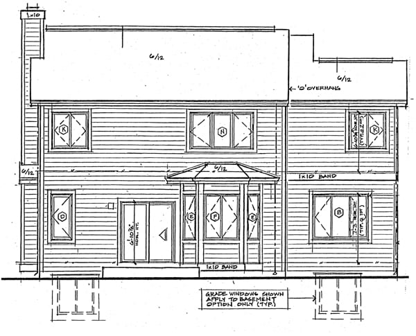 Traditional Rear Elevation of Plan 24269