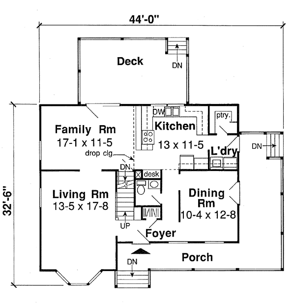 Country Farmhouse Victorian Level One of Plan 24301