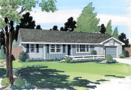 One-Story Ranch Traditional Elevation of Plan 24303