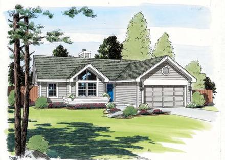 Contemporary One-Story Ranch Traditional Elevation of Plan 24304