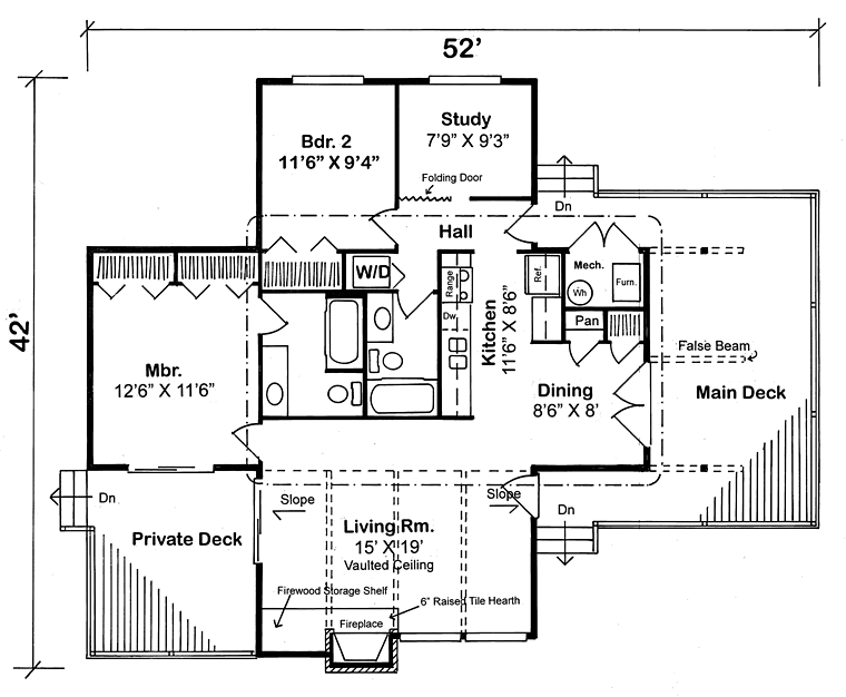 Cabin Contemporary Level One of Plan 24311