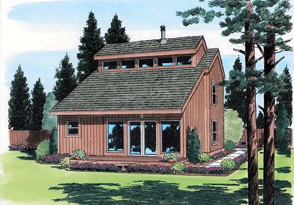 Contemporary, Retro House Plan 24313 with 2 Beds, 2 Baths Elevation