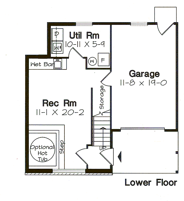 Contemporary Lower Level of Plan 24319