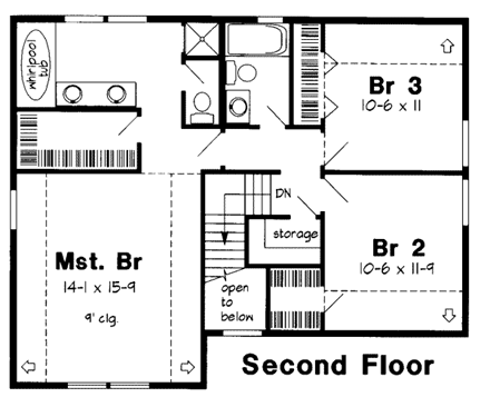 House Plan 24324 Second Level Plan