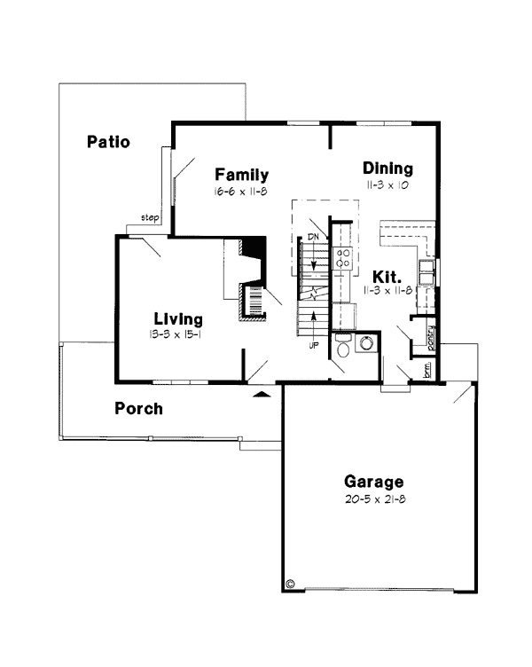 Country Farmhouse Traditional Level One of Plan 24325
