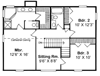 Country Farmhouse Traditional Level Two of Plan 24400