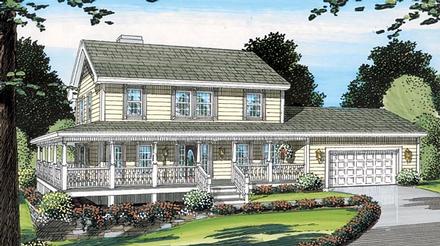 Country Farmhouse Traditional Elevation of Plan 24400