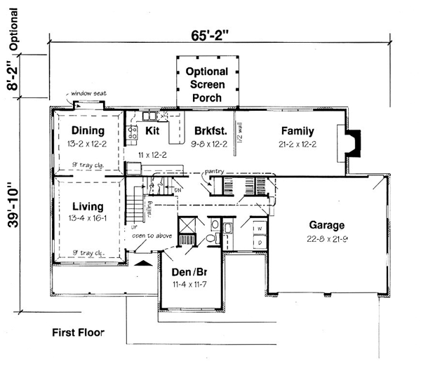 Country Farmhouse Traditional Level One of Plan 24401