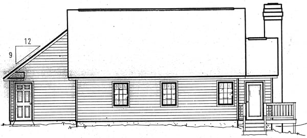 One-Story Traditional Rear Elevation of Plan 24402