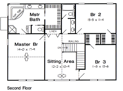 Country Farmhouse Southern Traditional Level Two of Plan 24403