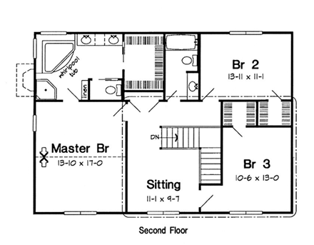 House Plan 24404 Second Level Plan