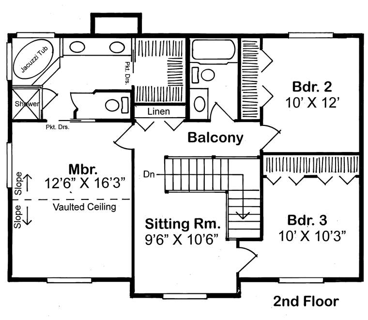 Country Farmhouse Traditional Level Two of Plan 24405