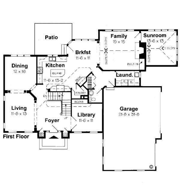 Colonial European Southern Traditional Level One of Plan 24558