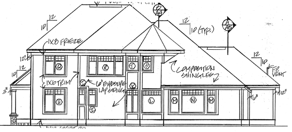 Bungalow Country Farmhouse Traditional Rear Elevation of Plan 24563