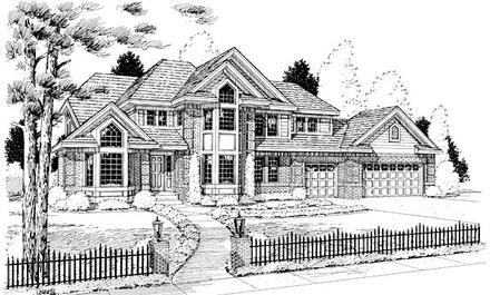 European Traditional Elevation of Plan 24564