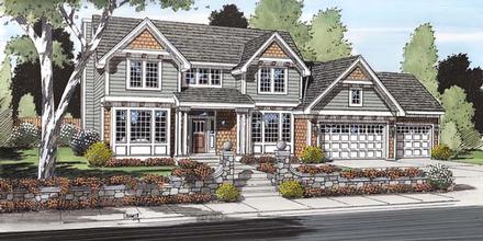 Colonial Craftsman European Traditional Elevation of Plan 24567