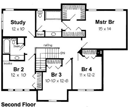 House Plan 24585 Second Level Plan