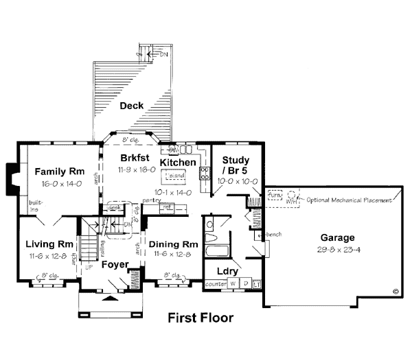 Colonial European Traditional Level One of Plan 24597