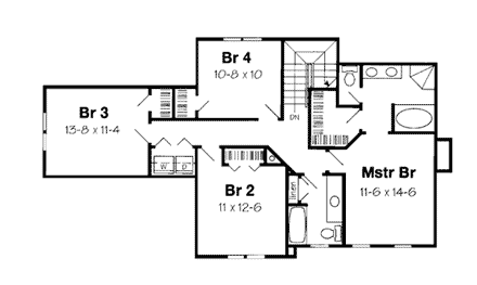 House Plan 24600 Second Level Plan