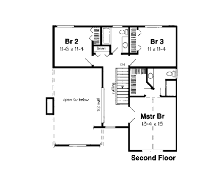 House Plan 24610 Second Level Plan