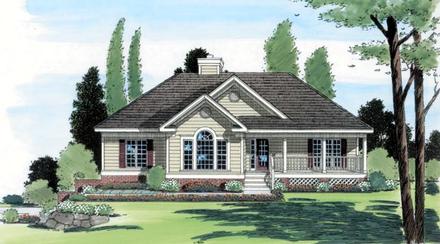 Country Southern Traditional Elevation of Plan 24651