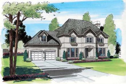 Colonial European Traditional Elevation of Plan 24652