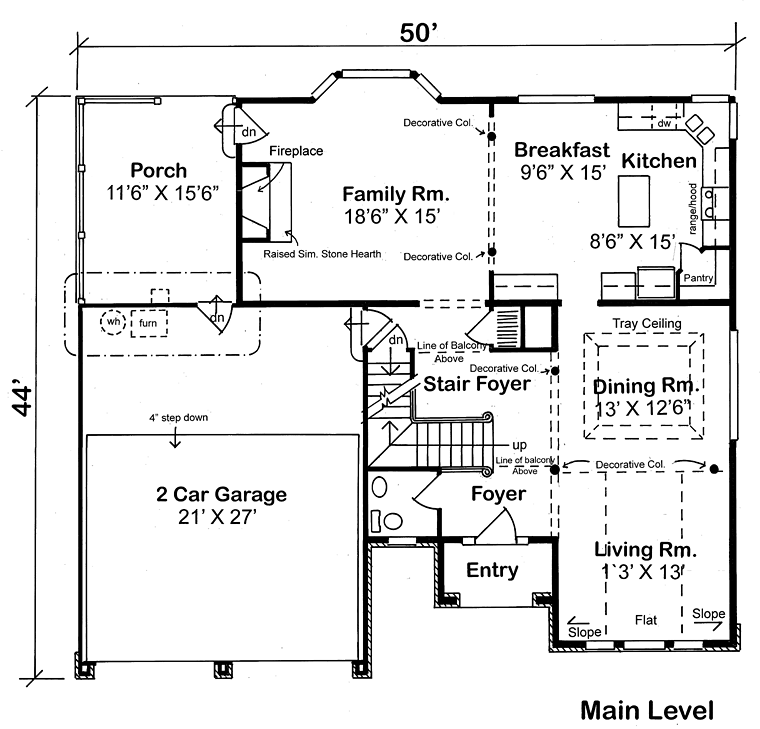 European French Country Traditional Level One of Plan 24653