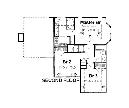 House Plan 24654 Second Level Plan