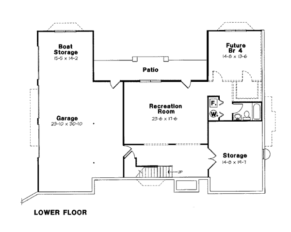 Country Traditional Lower Level of Plan 24662