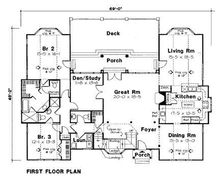 House Plan 24662 First Level Plan