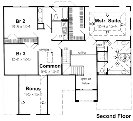 House Plan 24664 Second Level Plan
