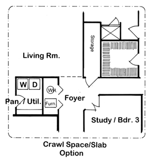 One-Story Ranch Traditional Alternate Level One of Plan 24701