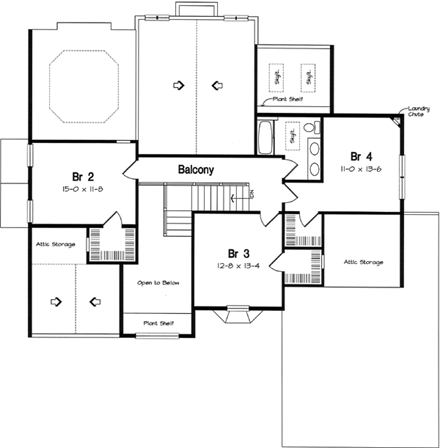 House Plan 24702 Second Level Plan