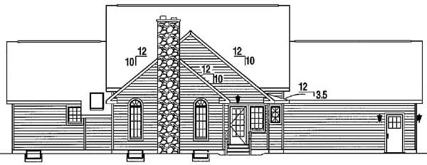 Cape Cod Country Rear Elevation of Plan 24703