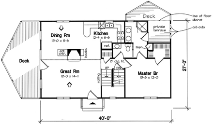 House Plan 24704 First Level Plan
